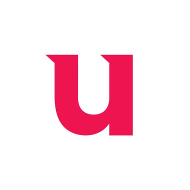U harfi logo tasarımı şablon elemanları vektörü