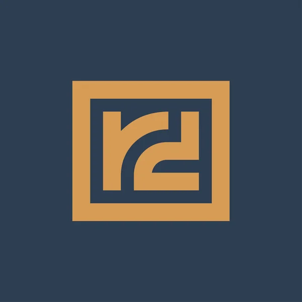 Rdロゴデザインベクトル 黒の背景に隔離された幾何学的なアルファベットのロゴ ベクトル — ストックベクタ