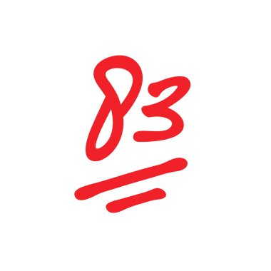 83 puanlık test puanı, 83 puanlık not - vektör