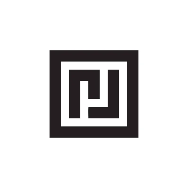 Rjロゴアイコンデザイン正方形のモノグラムロゴベクトルイラスト — ストックベクタ