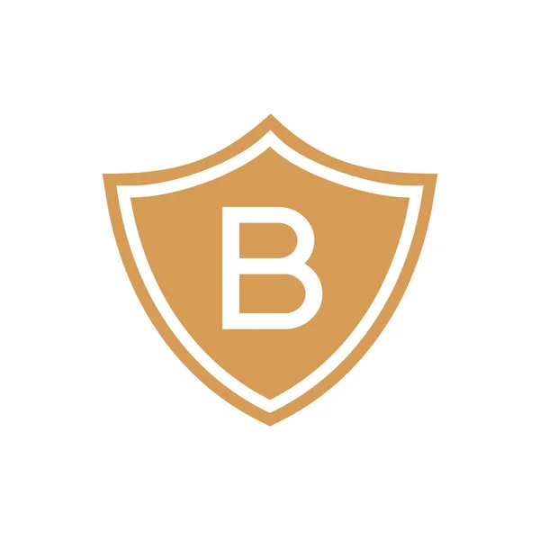 Letra Escudo Protección Logo Diseño Vector — Vector de stock
