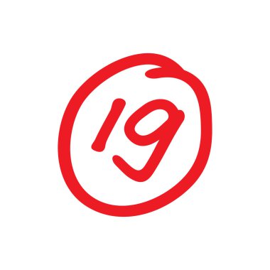 19 points test score, nineteen points exam results - Vector