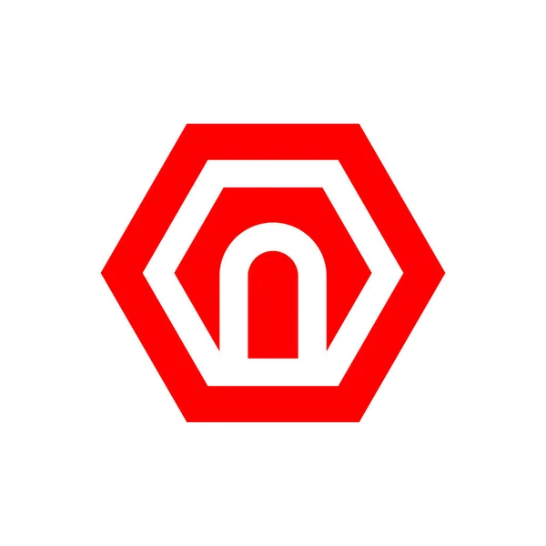 文字Nロゴデザイン 六角形のロゴアイコンベクトル — ストックベクタ