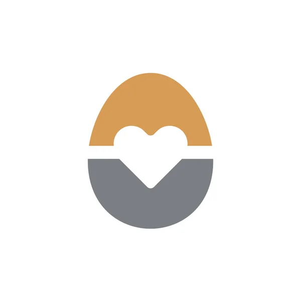 Любовный Дизайн Логотипа Яйца Яйцо Логотипом Сердца Вектор Иконки — стоковый вектор