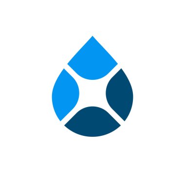 Yıldız su logosu tasarımı, ışıltılı su logo ikonu vektörü