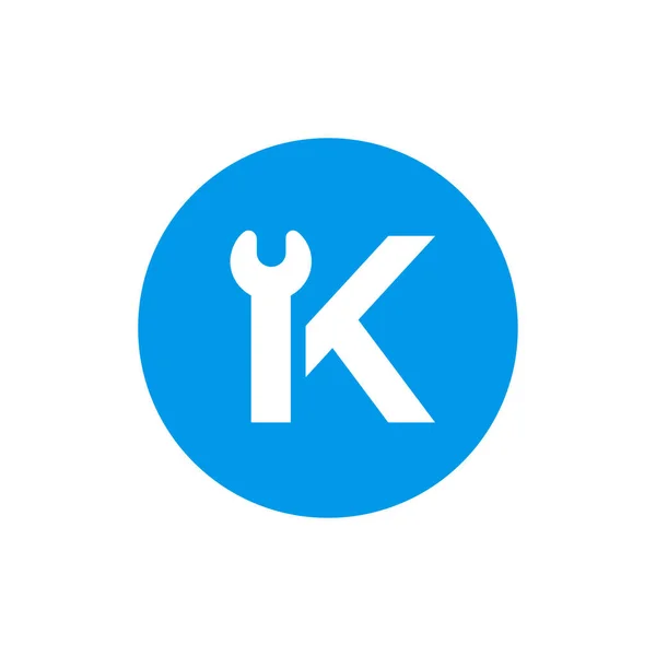 Начальный Дизайн Логотипа Гаечный Ключ Шаблон Ремонт Обслуживание Логотипа Концепции — стоковый вектор