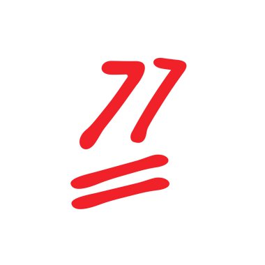 77 puan test puanı ikonu tasarımı, 77 puan sınav sonuçları