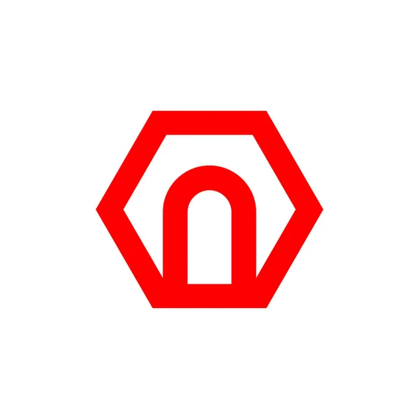 六角形文字Nロゴアイコンデザインテンプレートベクトル — ストックベクタ