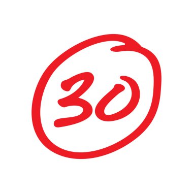 30 puan sınav puanı, 30 puan test sonuçları, vektör illüstrasyonu