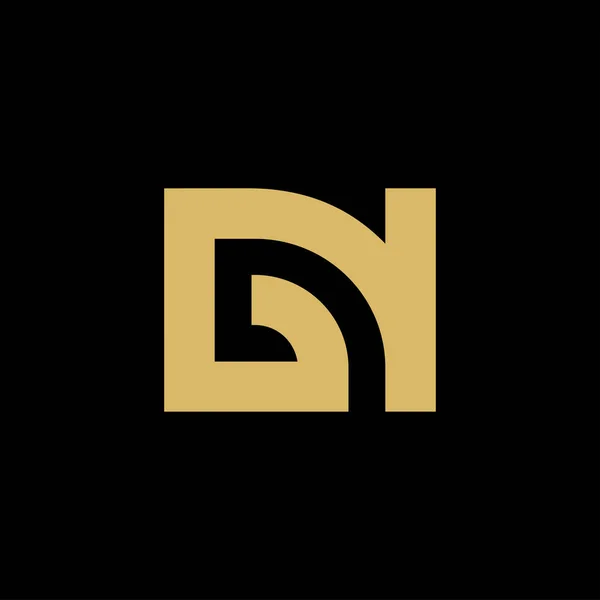 Elementos Iniciais Modelo Logotipo Ouro Sobre Fundo Preto — Vetor de Stock