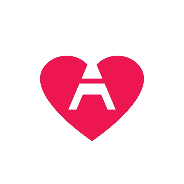 Letra Abstrata Logotipo Coração Inicial Vetor Ícone Logotipo Amor —  Vetores de Stock
