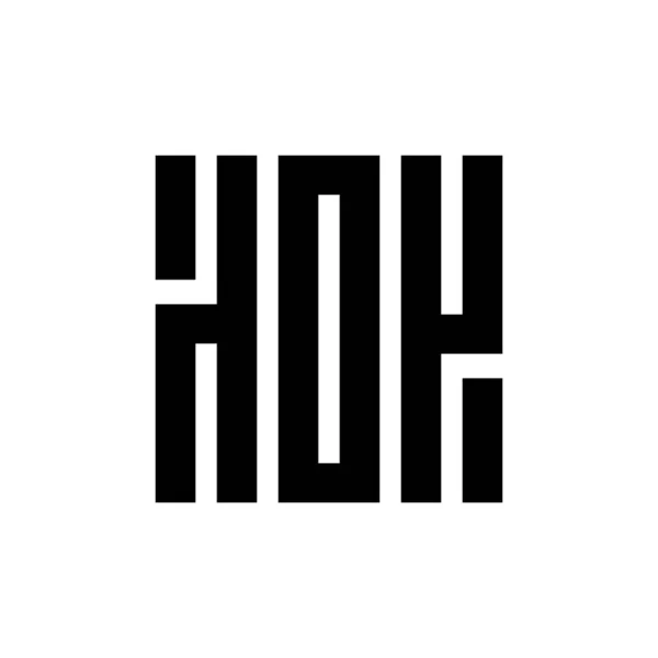 Harf Hoh Logo Tasarımı Kare Şekilli Ambigram Logosu — Stok Vektör