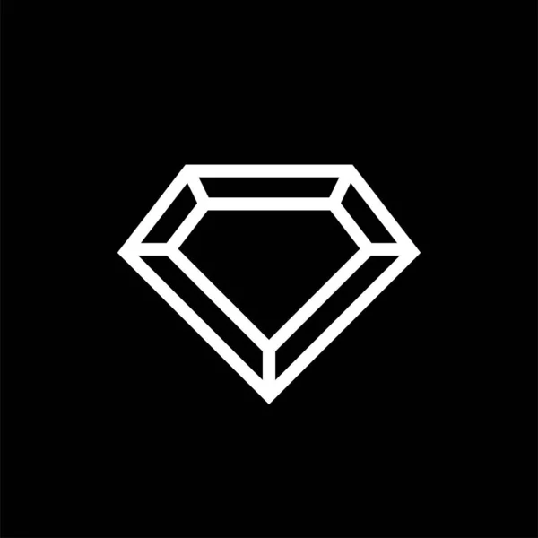 Diamond Gemstone Logo Icon Design Diamond Gem Symbol Line Art — Stock Vector