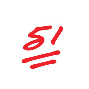 51 puan sınav puanı, 51 puan not notu, vektör illüstrasyonu