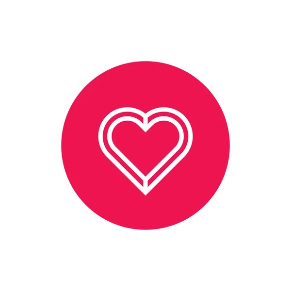 Αφηρημένο Λογότυπο Σχήμα Καρδιάς Εικόνα Αγάπης Μέσα Κύκλο — Διανυσματικό Αρχείο
