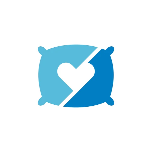 Design Logotipo Coração Travesseiro Ícone Amante Travesseiro Design Logotipo Loja —  Vetores de Stock