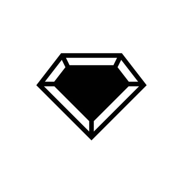 Simple Diamond Stone Icon Design Vector Illustration — Stock Vector