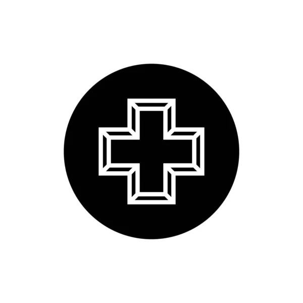 Conception Icône Logo Signe Positif Vecteur Symbole Croix Santé — Image vectorielle
