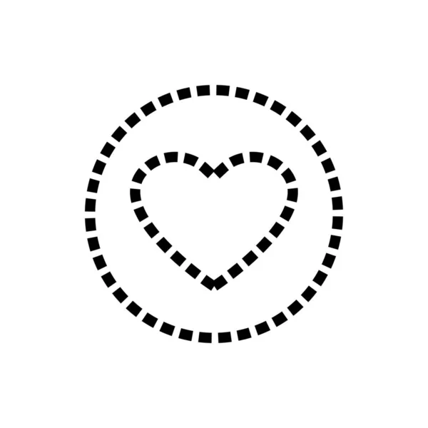 Σχεδιασμός Εικονίδιο Καρδιά Διακεκομμένη Γραμμή Στυλ Διάνυσμα Σύμβολο Αγάπης — Διανυσματικό Αρχείο