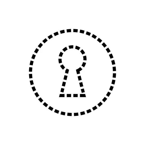 虚线样式的钥匙孔图标设计 门锁符号向量 — 图库矢量图片