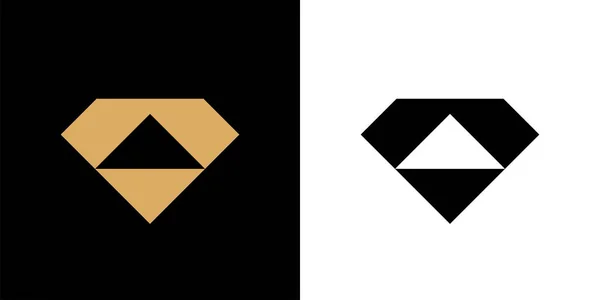 Abstrakter Diamant Edelstein Logo Icon Design Flaches Vektorlogo — Stockvektor