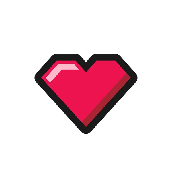 Γεωμετρική Αγάπη Εικονίδιο Καρδιά Σύμβολο Της Αγάπης Γυαλιστερό Στυλ Διανυσματική — Διανυσματικό Αρχείο