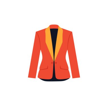 Blazer veya ceket vektör illüstrasyonu, düz moda kıyafet simgesi