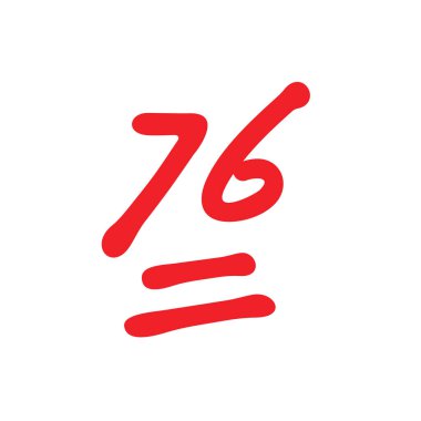 76 puan sınav sonucu, 76 puan, beyaz arka planda izole edilmiş.