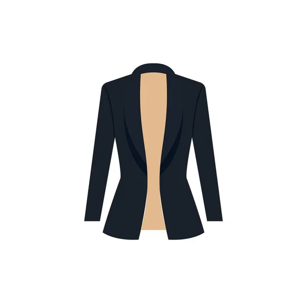 Formal Blazer Outerwear Illustration Flat Design Style Black White Background — Stock Vector