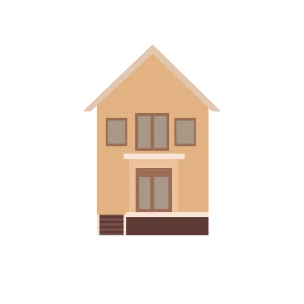 Ancienne Illustation Maison Dans Style Design Plat Icône Maison Isolée — Image vectorielle