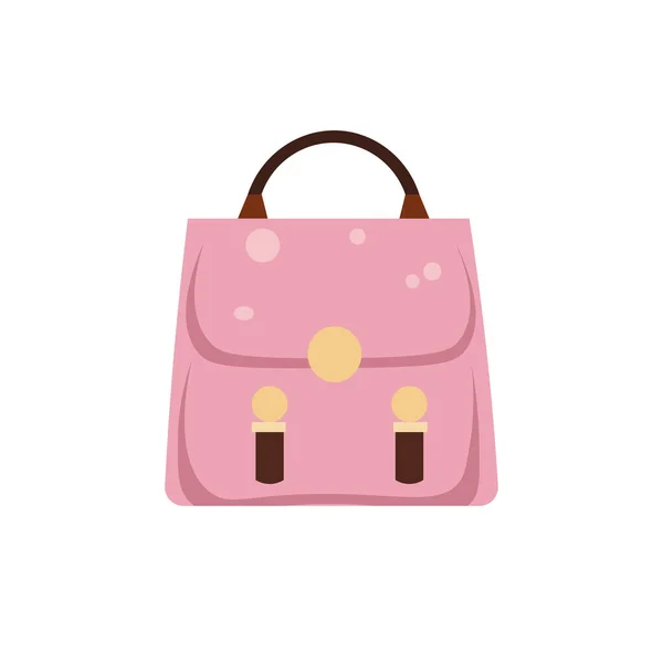 Pink Woman Bag Illustation Flat Design Style Απομονωμένο Λευκό Φόντο — Διανυσματικό Αρχείο