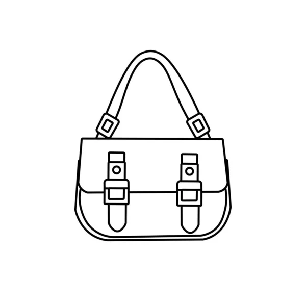 Schleudertasche Illustration Linie Kunst Stil Mode Tasche Vektor Schwarz Weißen — Stockvektor