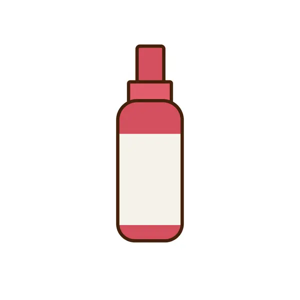 Flaschensymbol Für Hautpflegeprodukt Flacher Design Stil Mit Umriss Vektor — Stockvektor