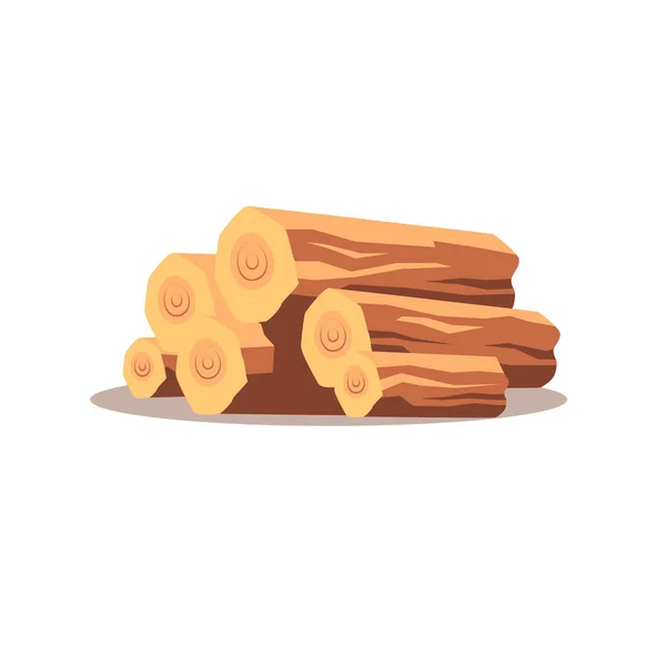 Gestapeltes Holz Für Den Bau Flacher Design Stil Vektor — Stockvektor