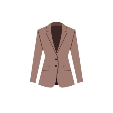 Gri blazer düz simge, beyaz arkaplanda izole