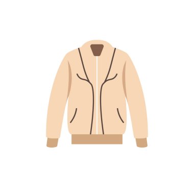 Beyaz arkaplanda izole edilmiş şık ceket illüstrasyonu, vektör resmi