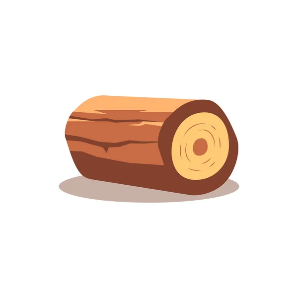 Kereste Endüstrisi Için Odun Kütüğü Düz Vektör Çizimi — Stok Vektör