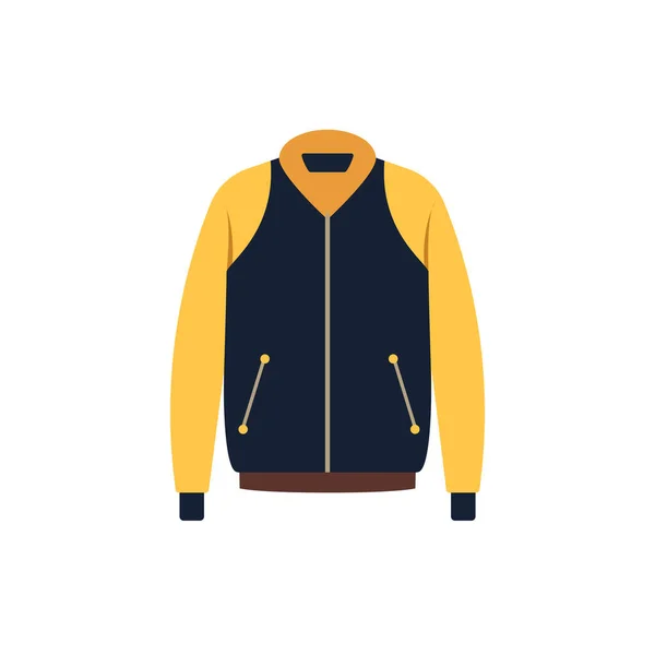 Fashion Jacket Icoon Design Buitenkleding Platte Icoon Gele Zwarte Kleur — Stockvector