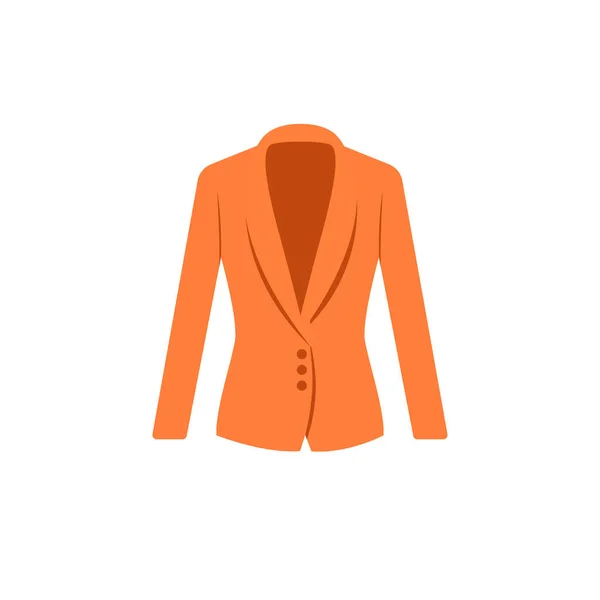 Platt Stil Kavaj Kläder Illustration Tecknad Stil Orange Kavaj Ikon — Stock vektor