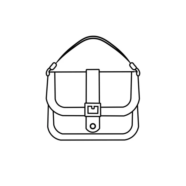 Line Art Stil Sling Bag Illustration Isoliert Auf Weißem Hintergrund — Stockvektor