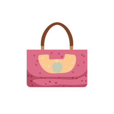 Düz dizayn tarzında kadın çantası, vektör illüstrasyonu