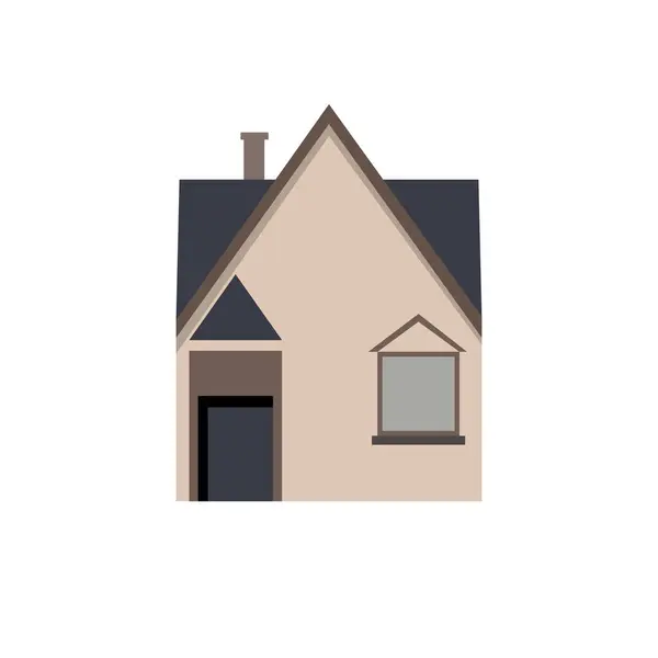 平らなデザインスタイルの家の建物 漫画の家のベクトルイラスト — ストックベクタ