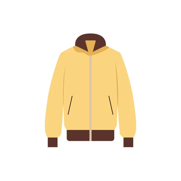 フラット漫画スタイルの黄色のジャケット ファッションと服のコンセプト — ストックベクタ