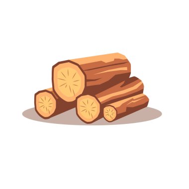 Yığın yakacak odun, istiflenmiş kereste, vektör illüstrasyonu