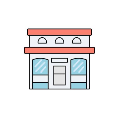 Çizgi film dükkânı ikonu, vektör illüstrasyon tasarımı