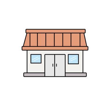 Geleneksel dükkan ikonu tasarımı, çizgi film çizimi çizimi