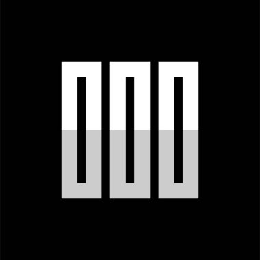 1000 numaralı logo tasarım şablonu, üçlü sıfır monogram logosu, kare şeklindeki sembol vektörü