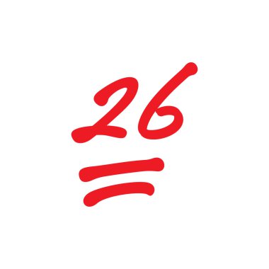 26 puan test puanı, 26 puan, vektör illüstrasyonu