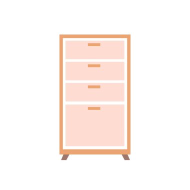 Sözlü kabine illüstrasyon vektörü, düz tasarım tarzında ücretsiz ayakta duran dolap, ev dekorasyonu konsepti