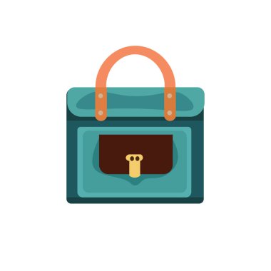 Kadın el çantası illüstrasyon tasarım elemanları, düz vektör simgesi